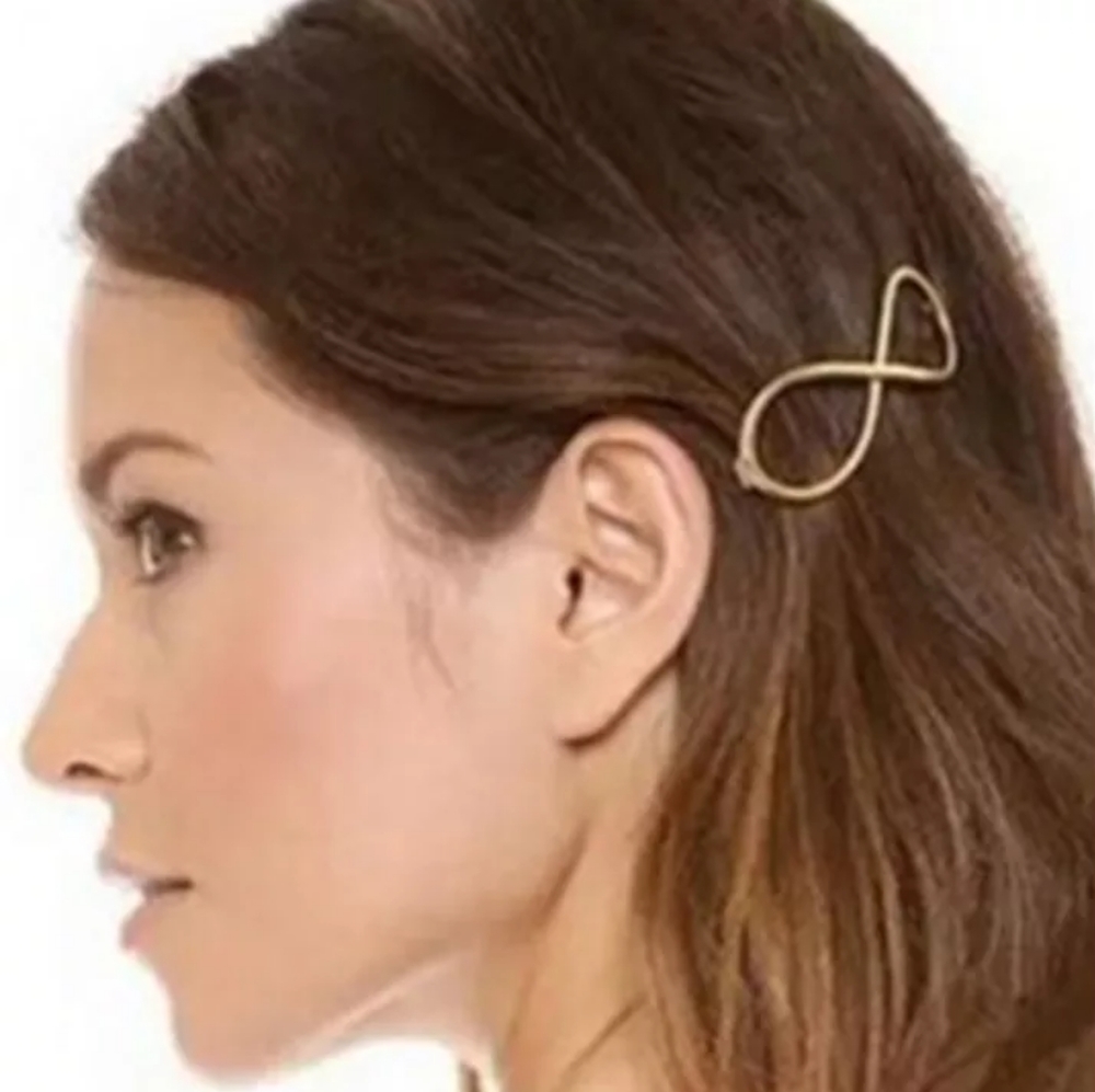 Fashion infinity hair pin clip antique gold color